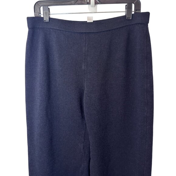 St. John Collection black knitted wide leg cropped culottes size L - Picture 5 of 6